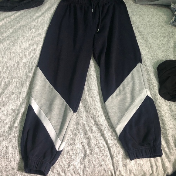 Garage Block Print Navy Sweatpants - Picture 1 of 3